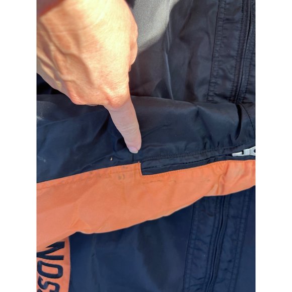 Mens HARLEY DAVIDSON Embroidered LOGO Nylon Zip Bomber Mesh Lined Jacket - Picture 6 of 10